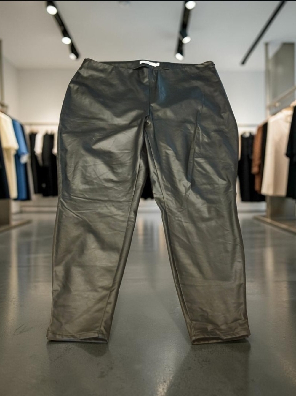 JustFab Black Faux Leather Pants